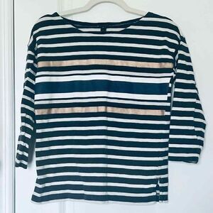 J.Crew striped Blue & White Short Sleeve Womens top size xs